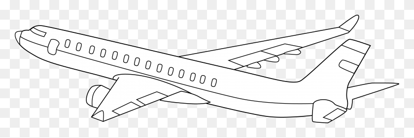 8980x2550 Airplane Clipart Black Background - Airplane Travel Clipart