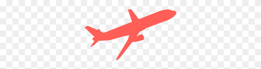 296x165 Airplane Coral Clip Art - Red Airplane Clipart