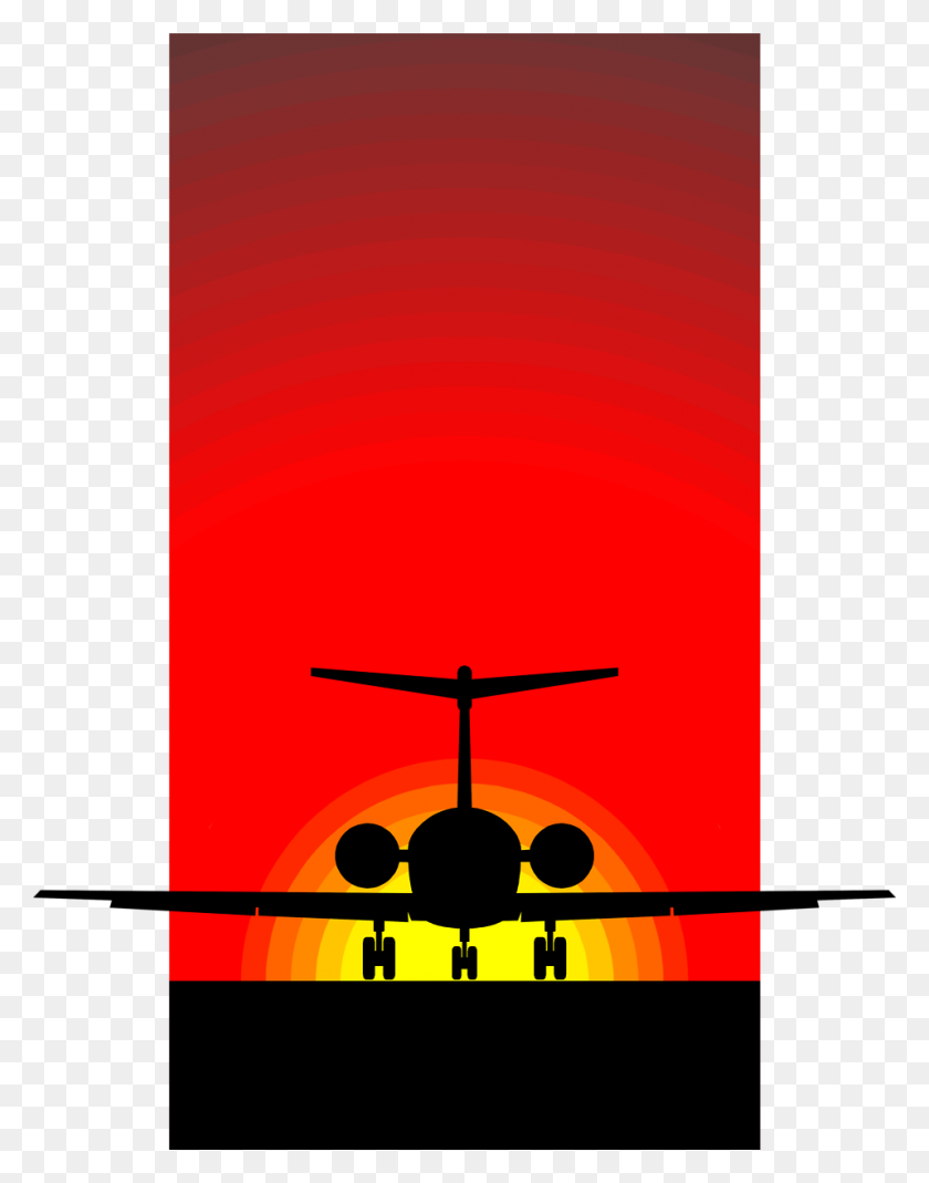 958x1240 Airplane Free Stock Photo Illustration Of A Silhouette - Red Airplane Clipart