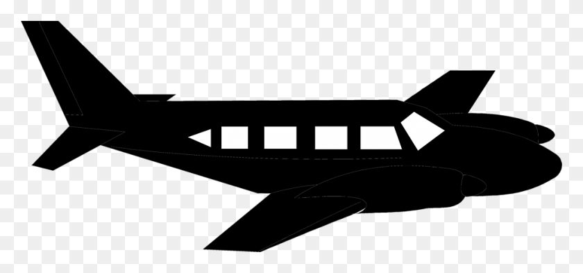 958x409 Airplane Free Stock Photo Illustration Of An Airplane - Airplane Silhouette PNG