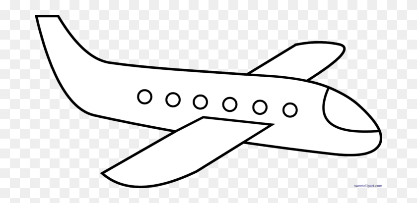700x350 Airplane Lineart Clip Art - Airplane With Banner Clipart