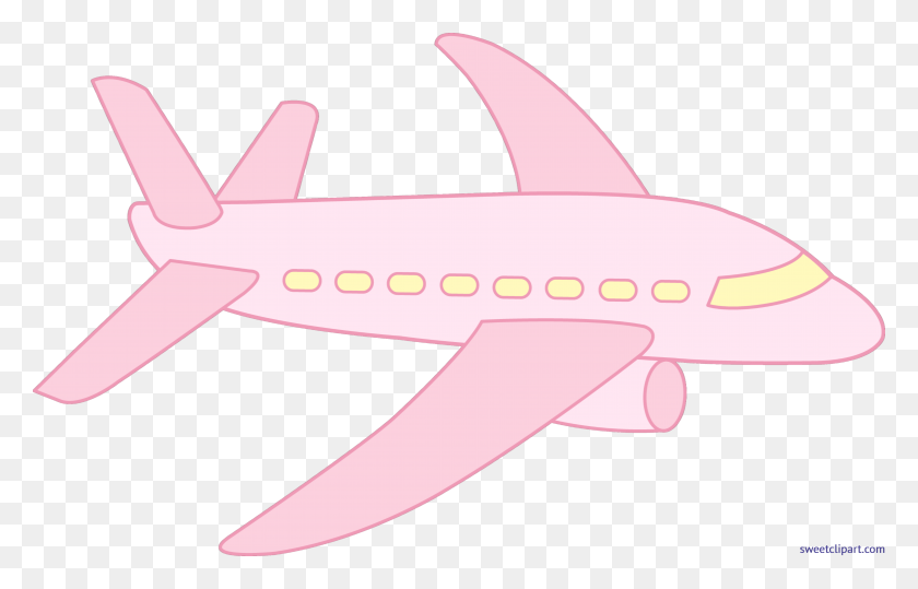 8669x5328 Airplane Pink Clip Art - Airplane Travel Clipart