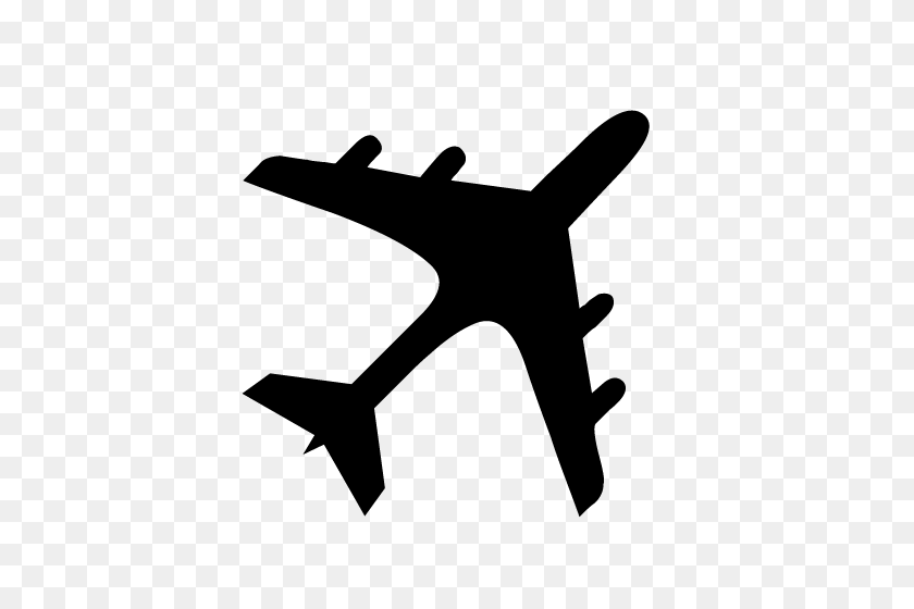 500x500 Airplane Silhouette Clipart - Airplane With Banner Clipart