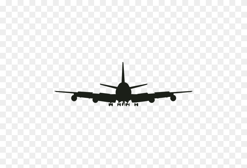 512x512 Airplane Silhouette Front View - Plane Silhouette PNG