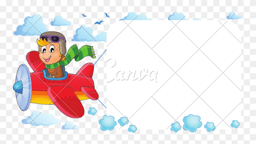 800x423 Airplane With Message Banner Vector - Banner Vector PNG