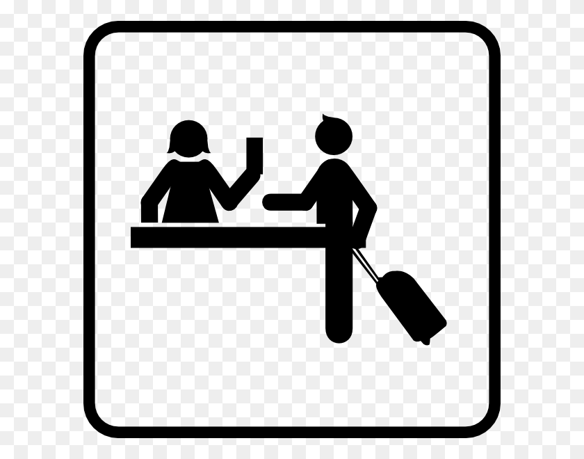 600x600 Airport Check In Counter Clipart - Airport Clipart Black And White