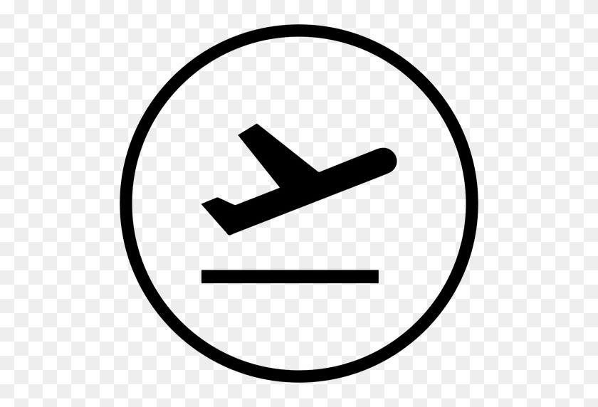 512x512 Airport Taking Off Round Icon - Off White PNG