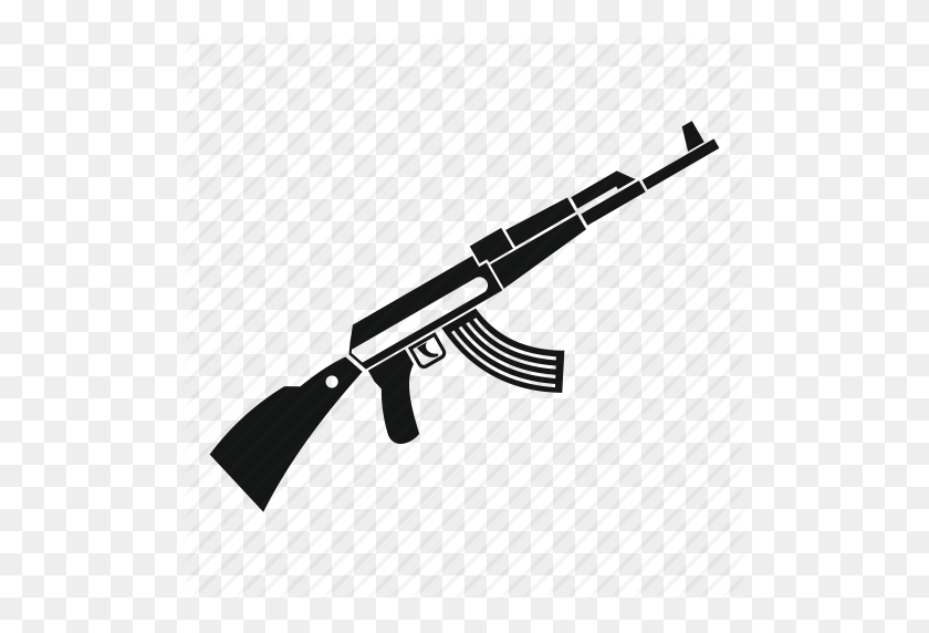 512x512 Ak, Army, Gun, Kalashnikov, Military, Rifle, Weapon Icon - Ak PNG