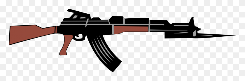 2679x750 Ak Clip Rifle De Arma De Fuego Automática - Sniper Clipart