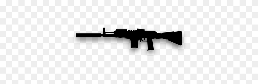 500x214 Ak Rifle Silhouette Vector - Ak 47 Clip Art