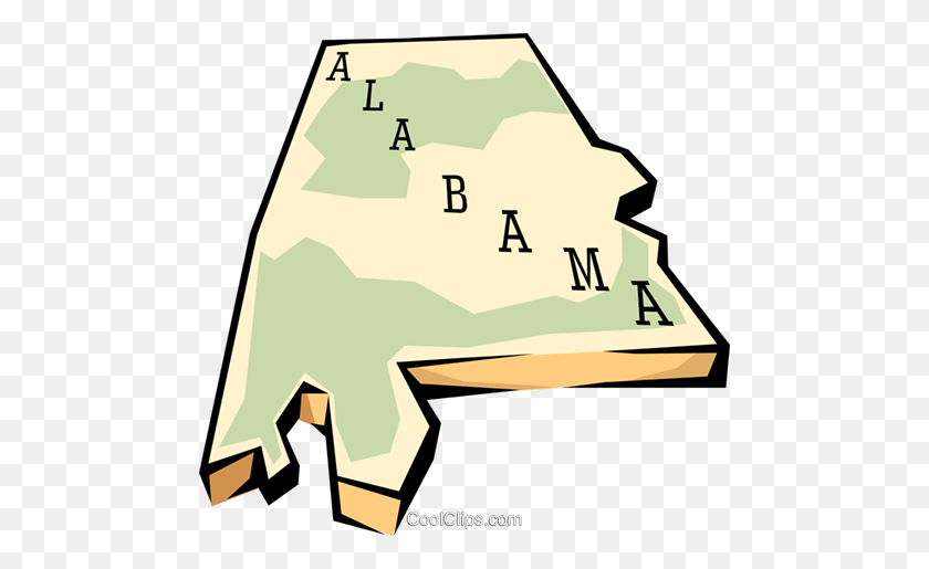 480x455 Карта Штата Алабама Роялти Бесплатно Векторные Иллюстрации - Клипарт Алабама