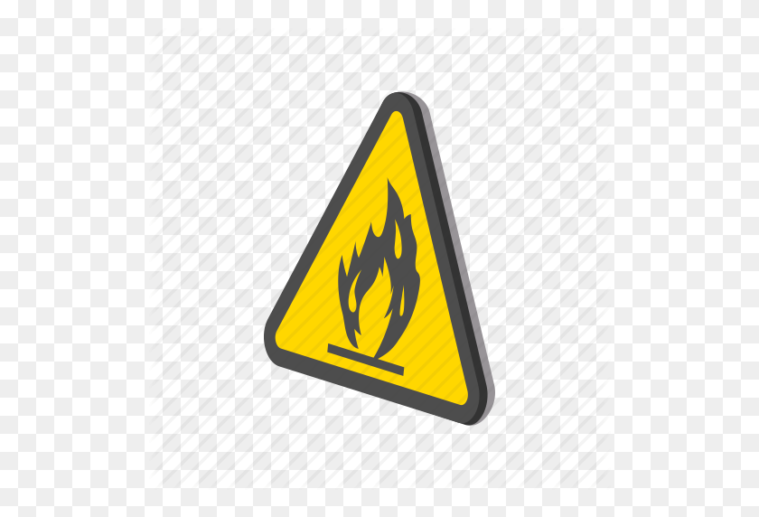 512x512 Alarm, Cartoon, Caution, Danger, Flame, Flammable, Sign Icon - Cartoon Flame PNG