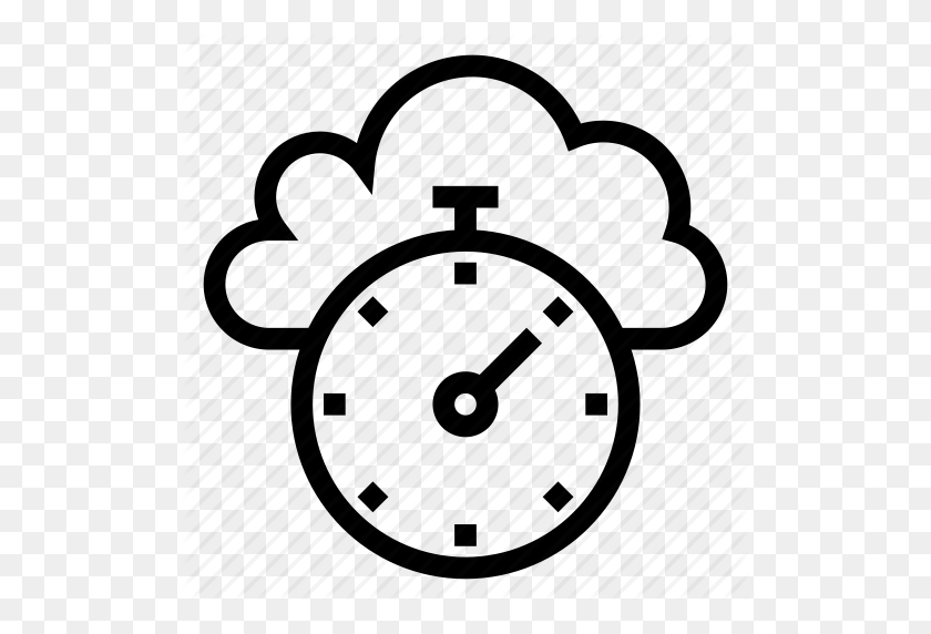 512x512 Alarma, Reloj, Nube, Informática, Cronómetro, Tiempo, Icono Del Tiempo - Imágenes Prediseñadas De Reloj Despertador En Blanco Y Negro