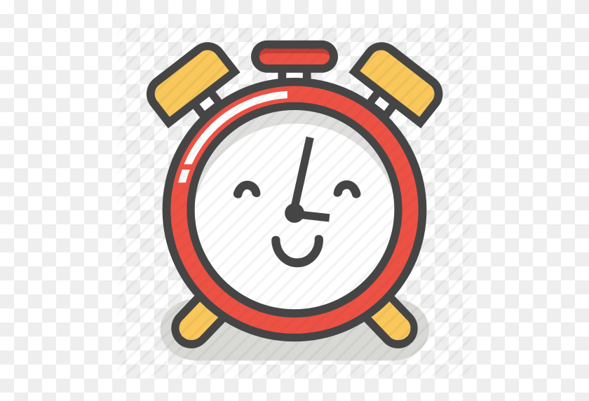 512x512 Alarm, Clock, Emoji, Happy, Minute, Smile, Time Icon - Clock Emoji PNG