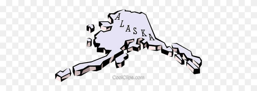 480x239 Карта Штата Аляска Роялти Бесплатно Векторные Иллюстрации - Клипарт Аляска