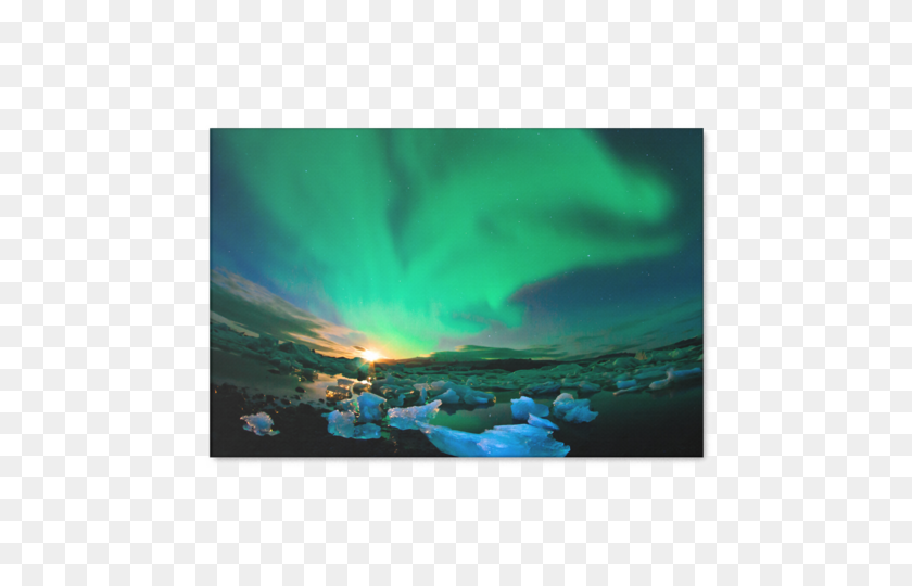 480x480 Alaska La Aurora Boreal Paisaje De La Pintura De La Lona Es Mi Estilo - Aurora Boreal Png