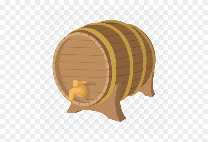 512x512 Alcohol, Barrel, Beer, Cartoon, Container, Drink, Storage Icon - Beer Keg Clipart