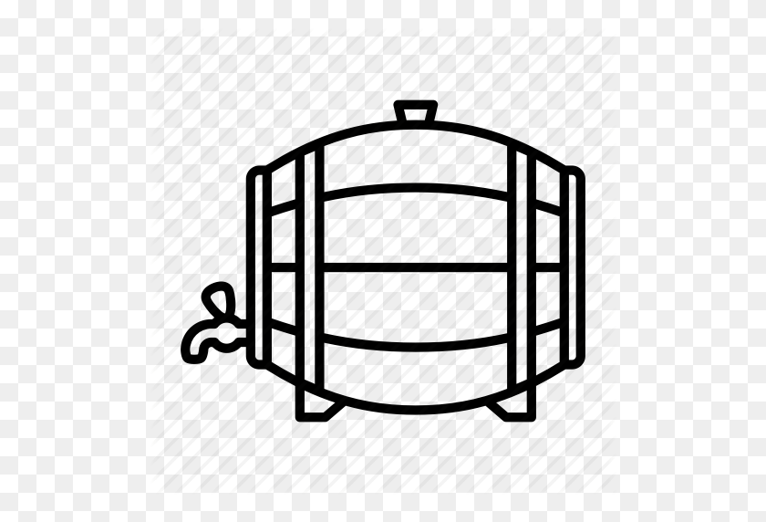 512x512 Alcohol, Barrel, Beer, Cask, Keg, Wine, Wood Icon - Beer Keg Clipart