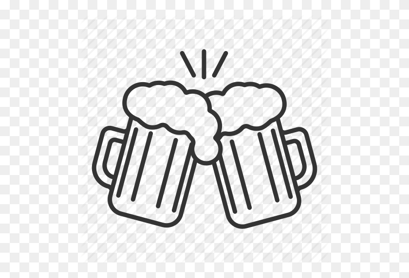 512x512 Алкоголь, Пиво, Кружка Пива, Cheers, Эль, Стекло, Toast Icon - Приветствия Пиво Клипарт