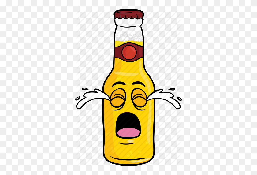350x512 Alcohol, Cerveza, Botella, Brebaje, Dibujos Animados, Icono De Emoji - Cerveza Emoji Png