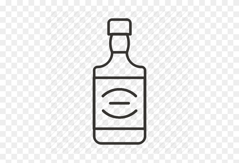 Line Drawing Whiskey Bottle Clipart.