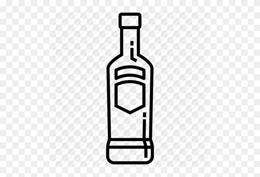 512x512 Alcohol, Booze, Hard Liquor, Malt Beverage, Vodka Bottle Icon - Rum Bottle Clipart