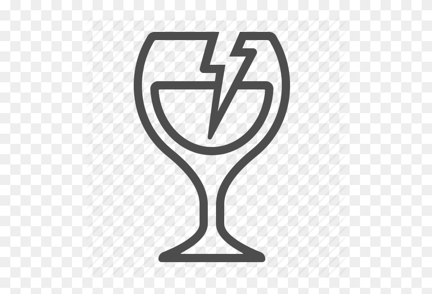 512x512 Alcohol, Broken, Crack, Fragile, Glass, Wine Glass Icon - Glass Crack PNG