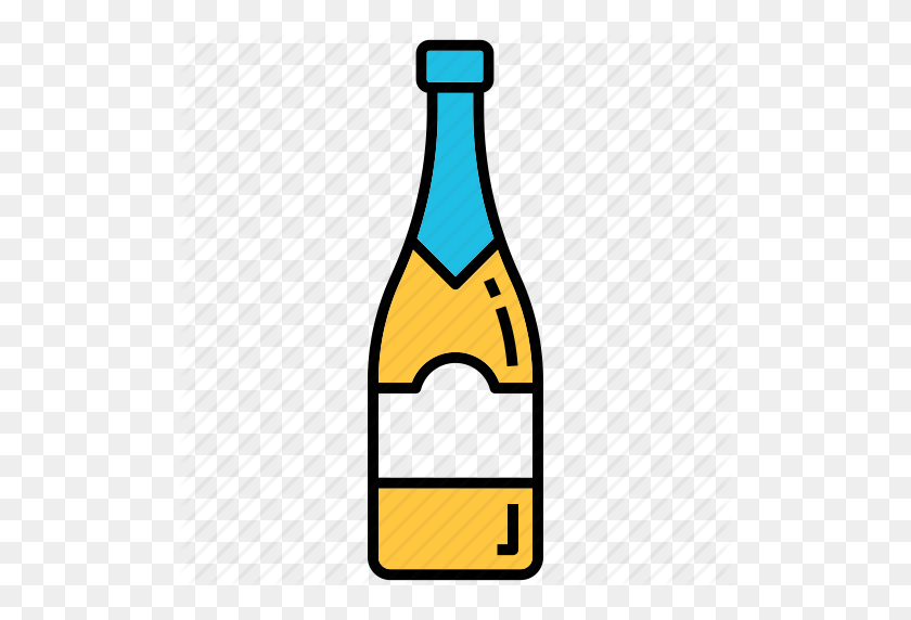 512x512 Алкоголь, Бордовый, Празднование, Бутылка Шампанского, Значок Игристого Вина - Бутылка Шампанского Png