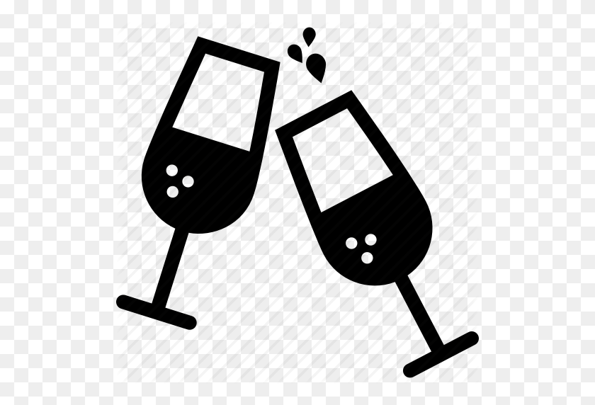 512x512 Alcohol, Celebration, Champagne, Drinks, Glasses Icon - Celebration Clip Art Black And White