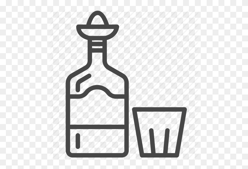512x512 Alcohol, Cinco De Mayo, Drinks, Liquor, Mexican, Mex Tequila Icon - Cinco De Mayo Clipart Black And White