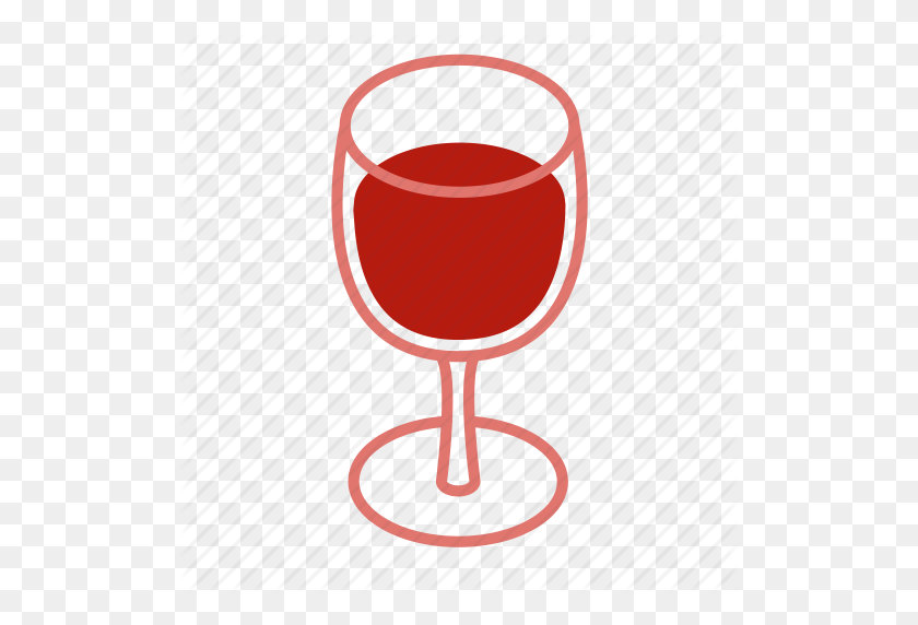 512x512 Алкоголь, Напиток, Полный, Стекло, Красное, Красное Вино, Значок Вино - Красное Вино Png