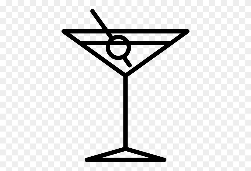 512x512 Icono De Alcohol - Clipart De Vidrio De Martini En Blanco Y Negro