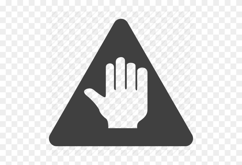 512x512 Alert, Ban, Blocked, Caution, Hand, Prohibition, Reject, Sign - Caution Sign PNG