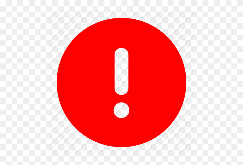 512x512 Alert, Danger, Error, Exclamation, Mark, Red Icon - Red Exclamation Point PNG
