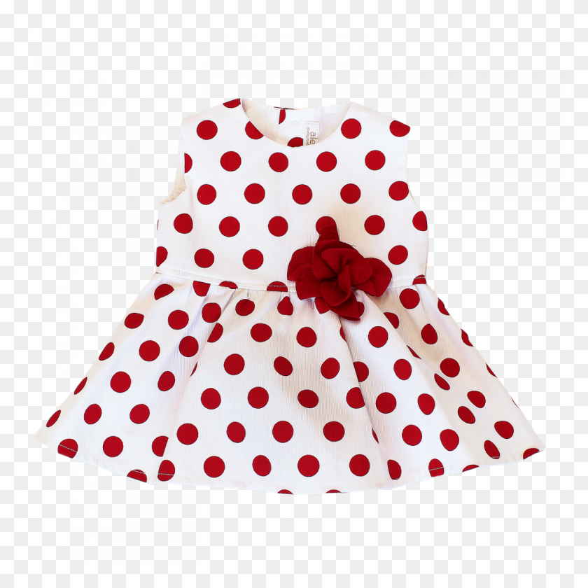 1100x1100 Aletta White Dress With Red Polka Dots - White Polka Dots PNG