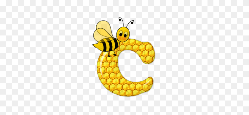 261x329 Alfabeto Abelhas Com Letras Em Fundo De Amarelo Bees - Honey Pot Clipart