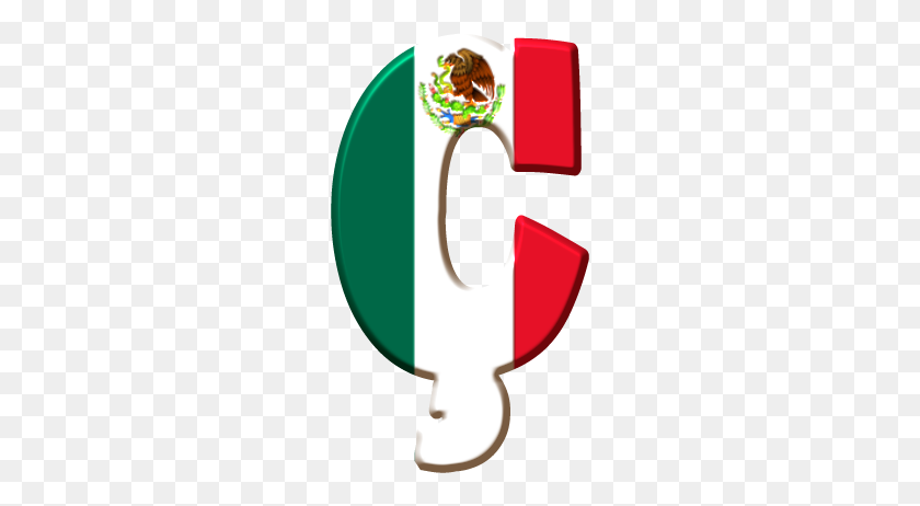 236x402 Alfabeto Con Bandera De Mexico - Mexican Flag Clipart