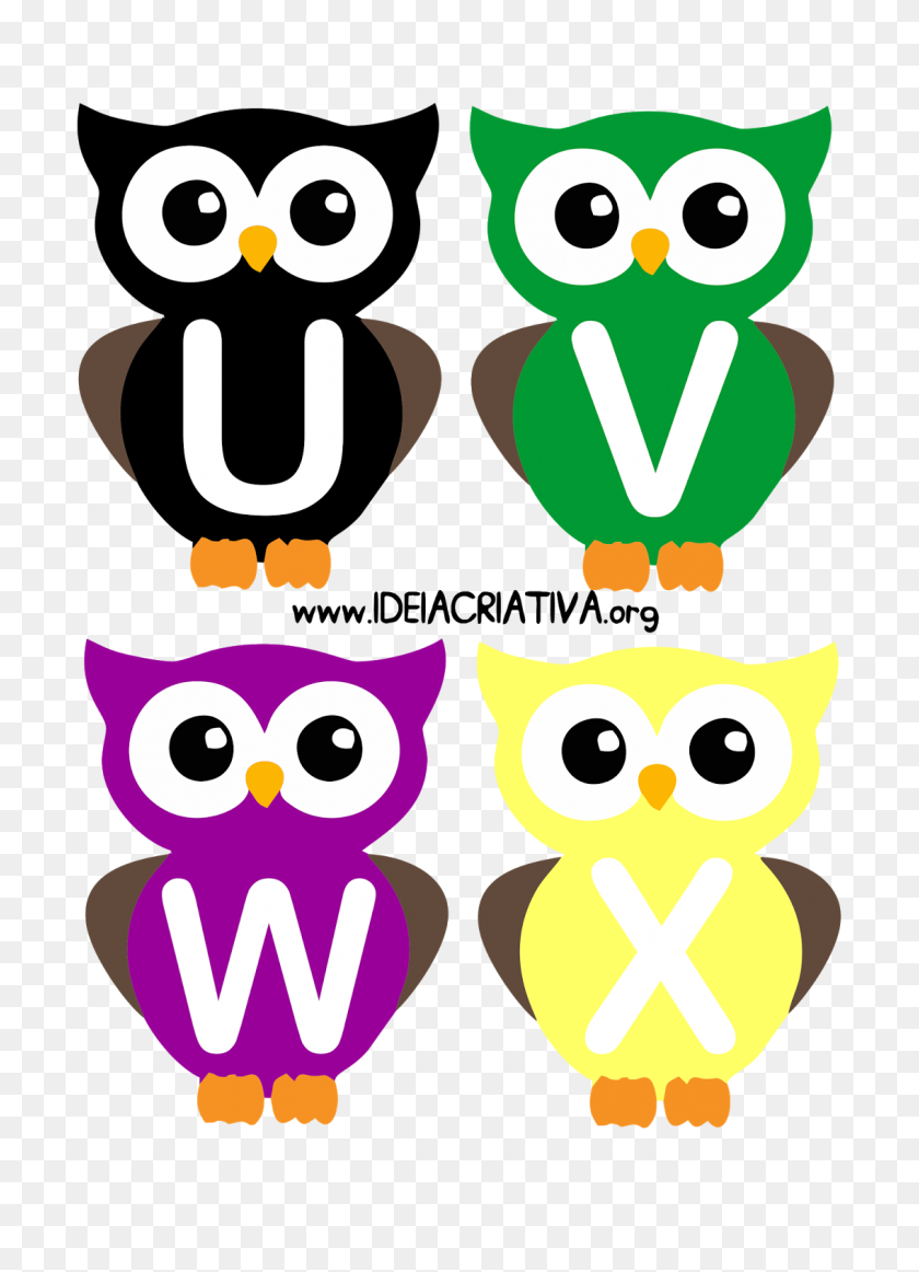 1132x1600 Alfabeto Letra Corujinhas Owl - School Owl Clipart