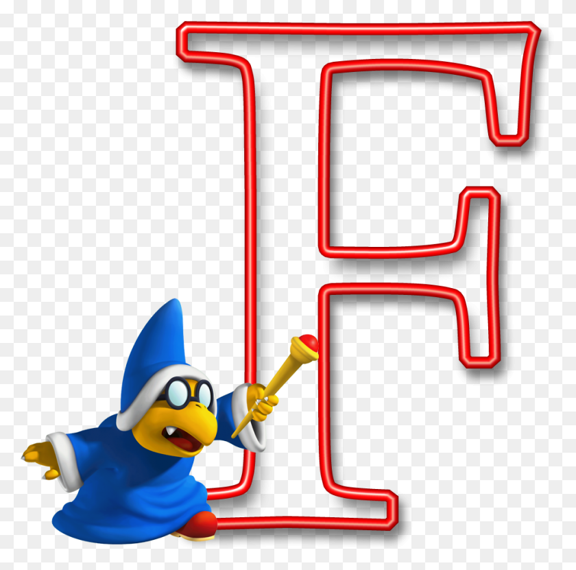 947x937 Alfabeto Mario Bros F Удивительные Буквы Алфавита - Mario Kart Clipart