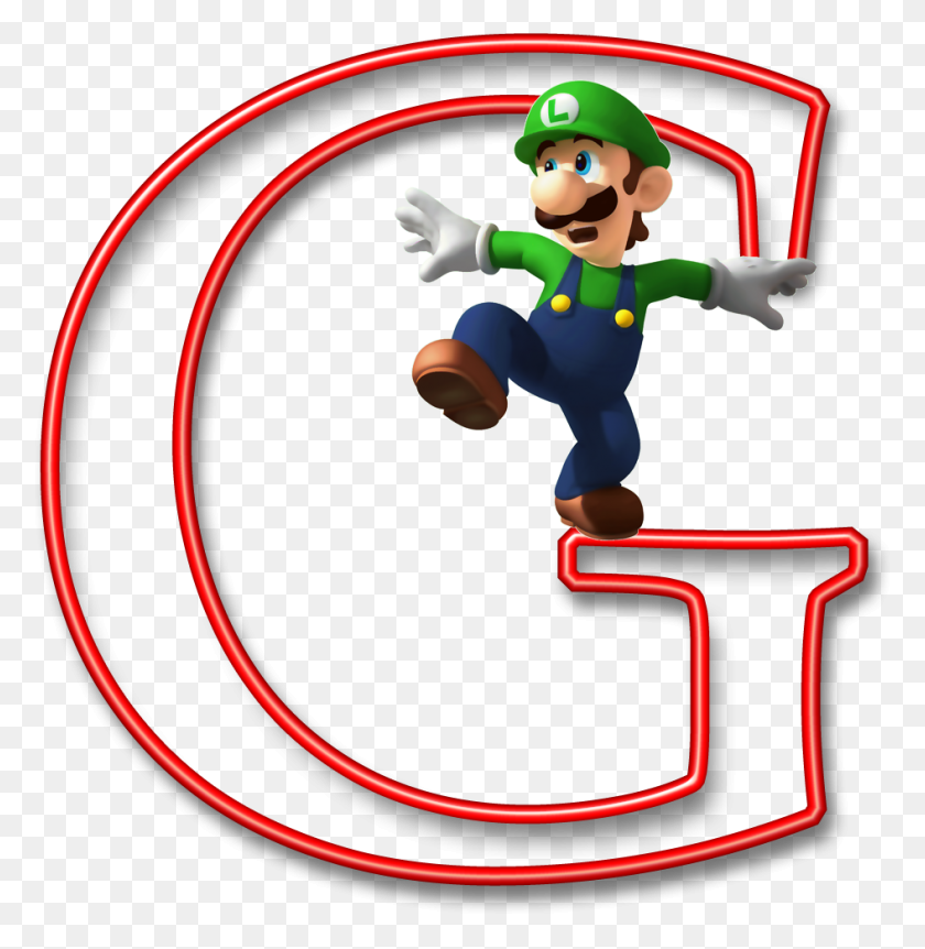 945x972 Alfabeto Mario Bros G Amazing Alphabets Letters - Mario Kart Клипарт