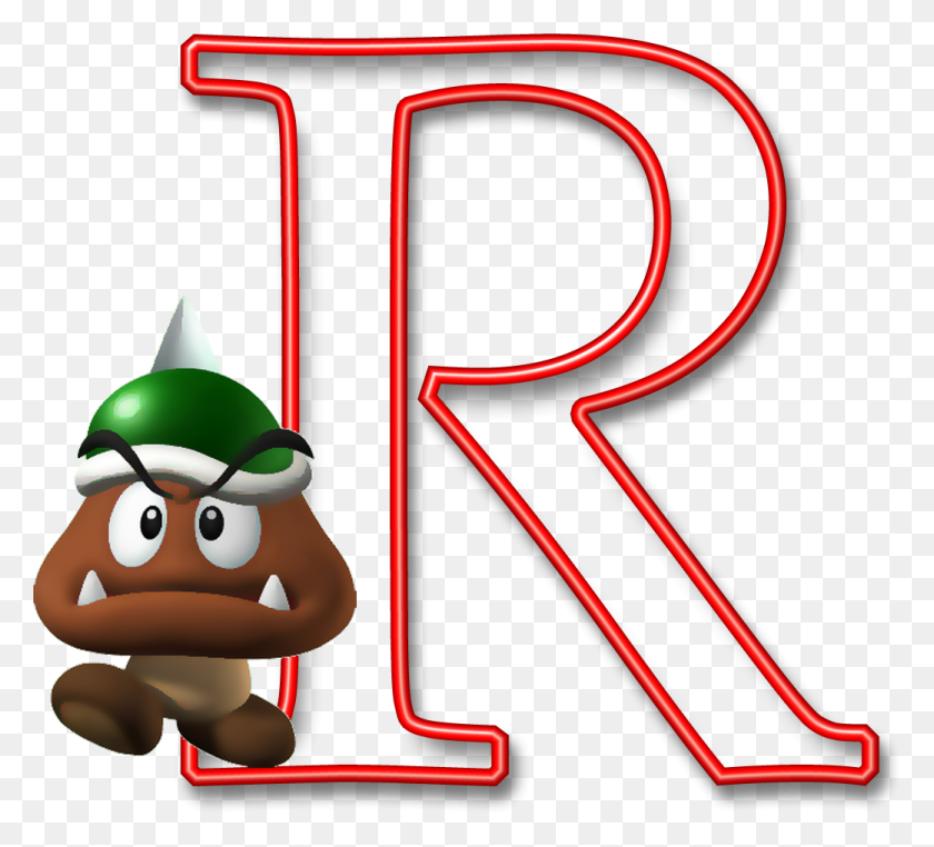 1041x937 Alfabeto Mario Bros R Удивительные Буквы Алфавита - Клипарт Для Nintendo Switch