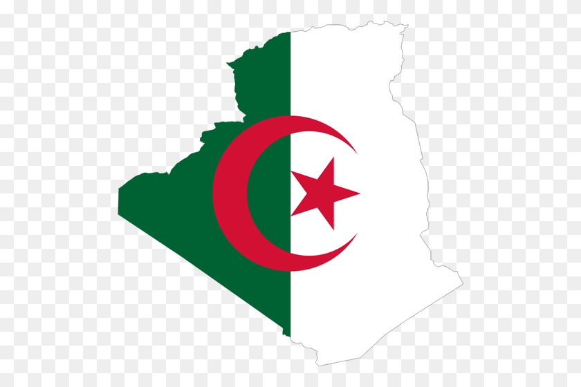 500x500 Argelia Mapa De La Bandera - Bandera China Png