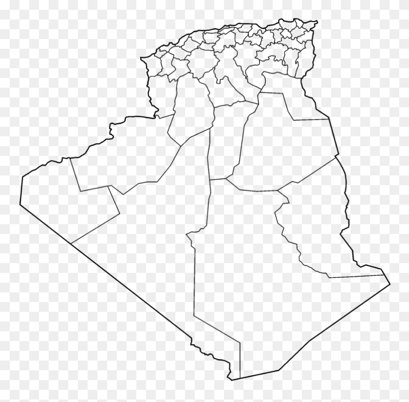783x768 Algeria Provinces Blank - Blank PNG Image