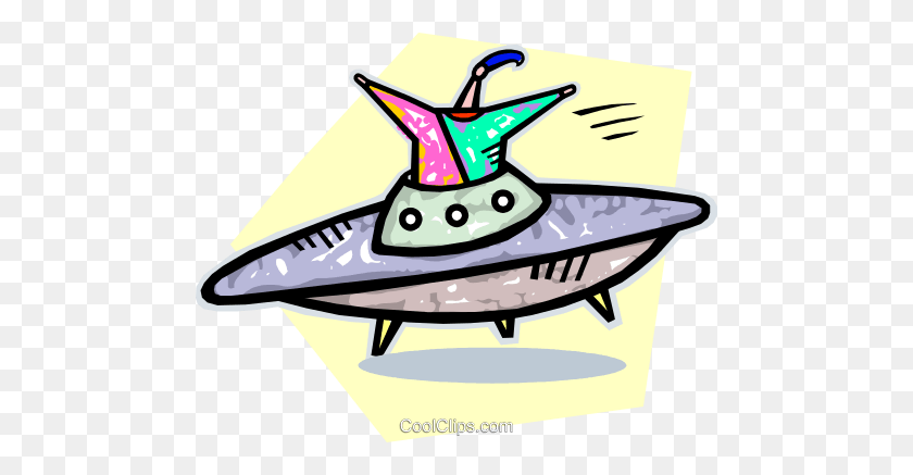 480x377 Alien And Ufo Royalty Free Vector Clipart Illustration - Ufo Clipart
