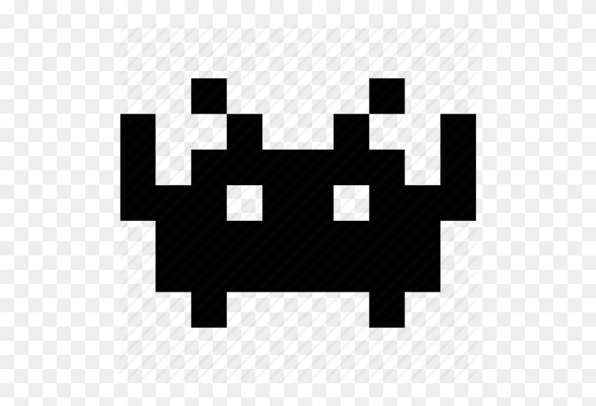 512x512 Alien, Bitmap, Invader, Invaders, Space, Ufo Icon - Space Invader PNG