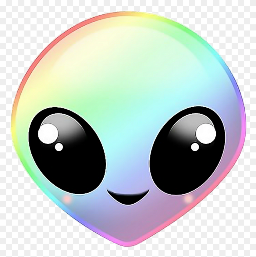 952x956 Alien Extraterrestre Rainbow Arcenciel Emoji - Alien Emoji Png