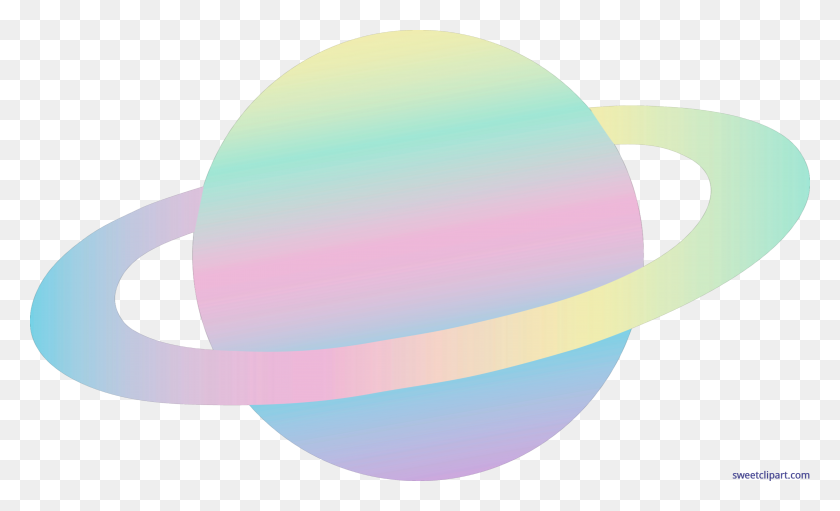 6071x3511 Alien Pastel Ringed Planet Clip Art - Planet Clipart