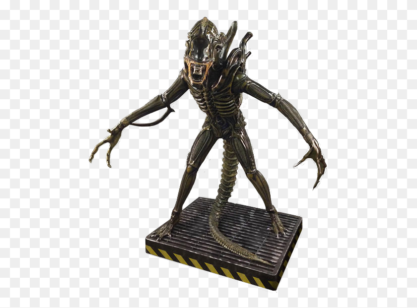 495x561 Aliens Alien Warrior Escala De Tamaño De La Vida De La Estatua De Hollywood - Xenomorph Png