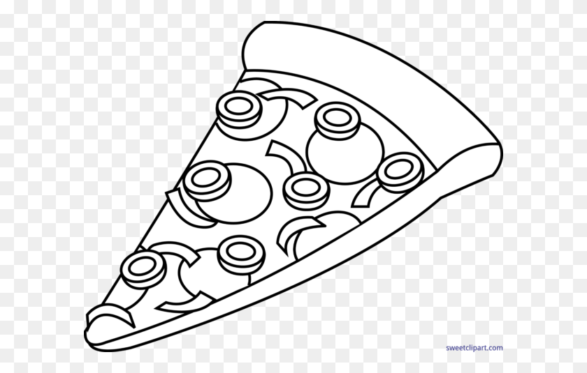 600x475 All Clip Art Archives - Pizza Slice Clipart Black And White