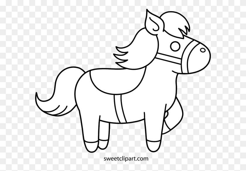600x523 All Clip Art Archives - Pony Clipart Black And White